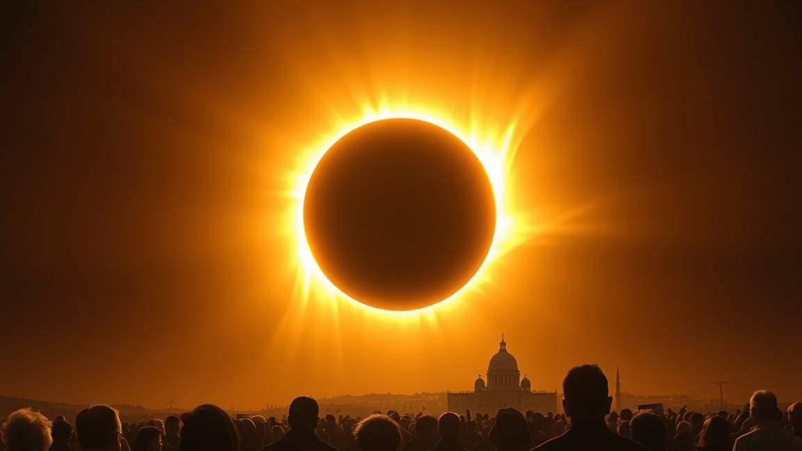 1999-es napfogyatkozás Magyarországon, emberek a jelenség alatt.