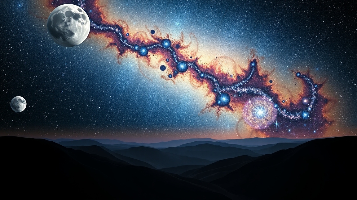 Kreatív ábrázolás a Tejútrendszerről és az idegen civilizációk kereséséről