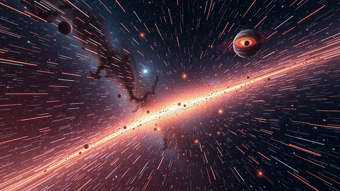 Galaktikus táj, sebesség és fénysebesség eltérítése a térben.