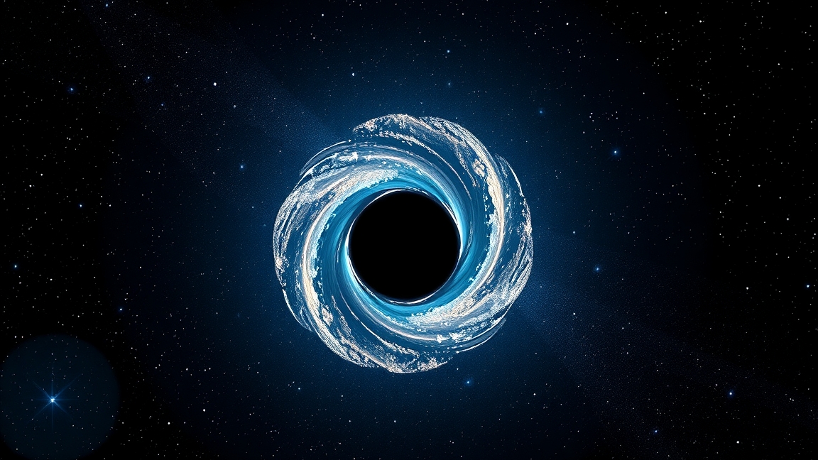 Fekete lyuk a Univerzumban, asztrofizika és csillagászat témában.
