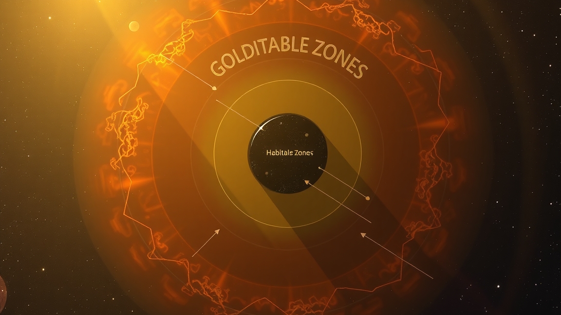 Ábra a Goldilocks-zónákról és lakhatósági zónákról az űrkutatásban.