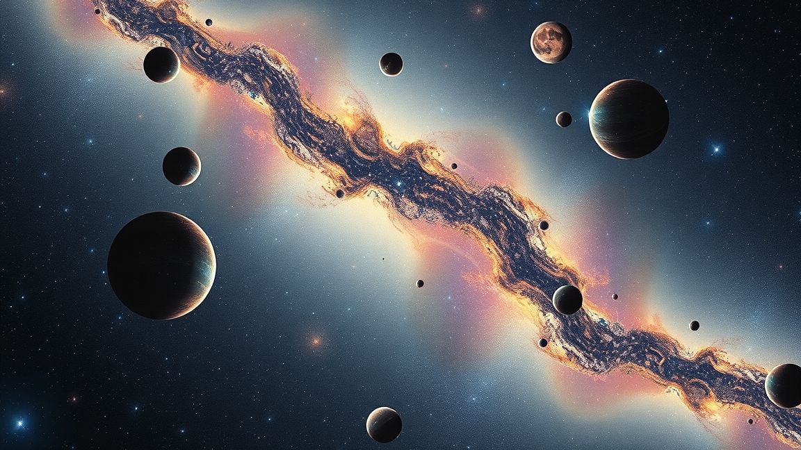 Egy párhuzamos univerzum ábrázolása a multiverzum elmélet alapján.