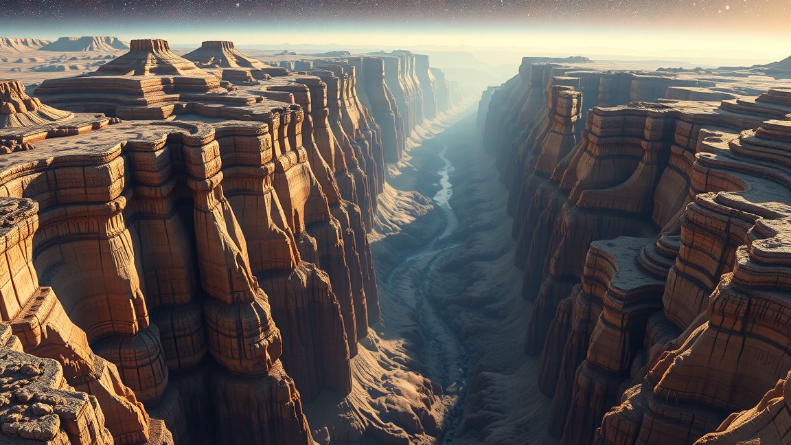 A Naprendszer legmélyebb kanyonja látványos szurdokokkal.