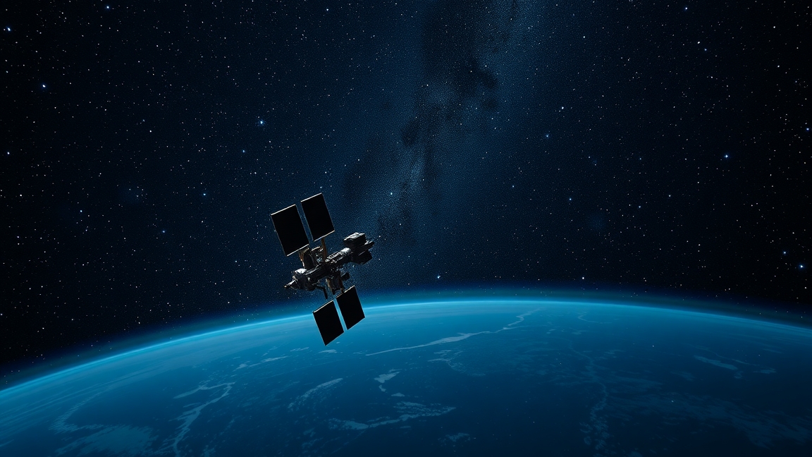 Nemzetközi Űrállomás (ISS) látképe az űrből.