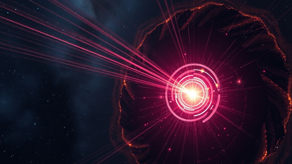 Kozmikus pulzár sugárja a sötét univerzumban