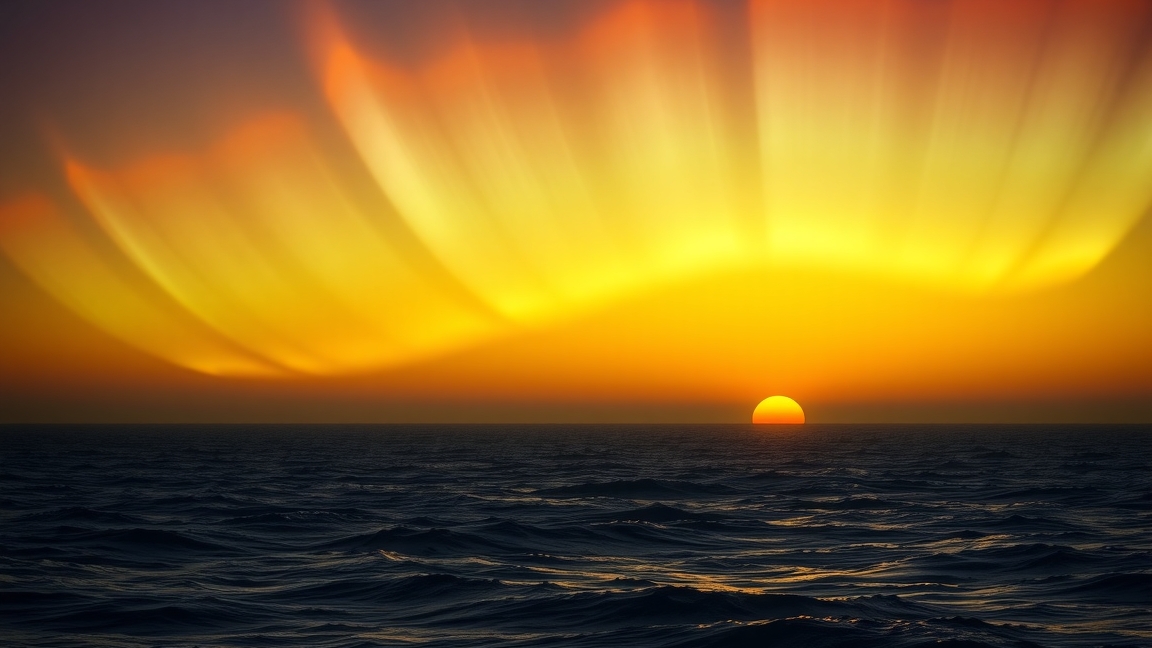 Érdekes zöld sugár naplementekor a tenger felett