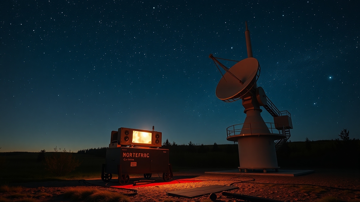 Hold-radar kísérlet eszköze az éjszakai ég alatt, 1946