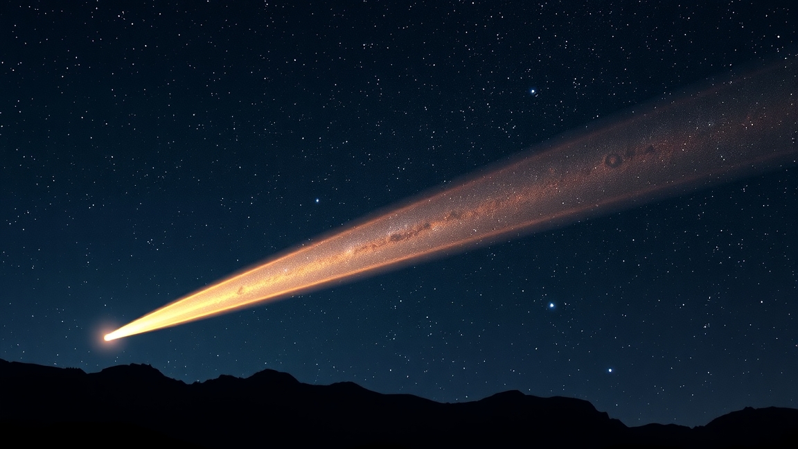 Tsuchinshan-ATLAS üstökös C/2023 A3 látványa csillagos éjben