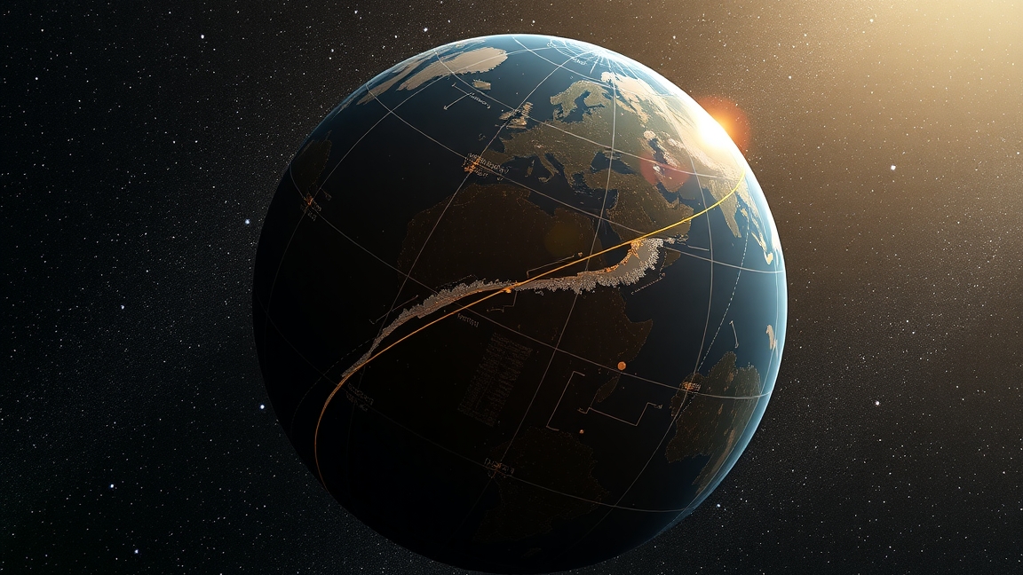 A Föld és a deklinációs vonalak az égen