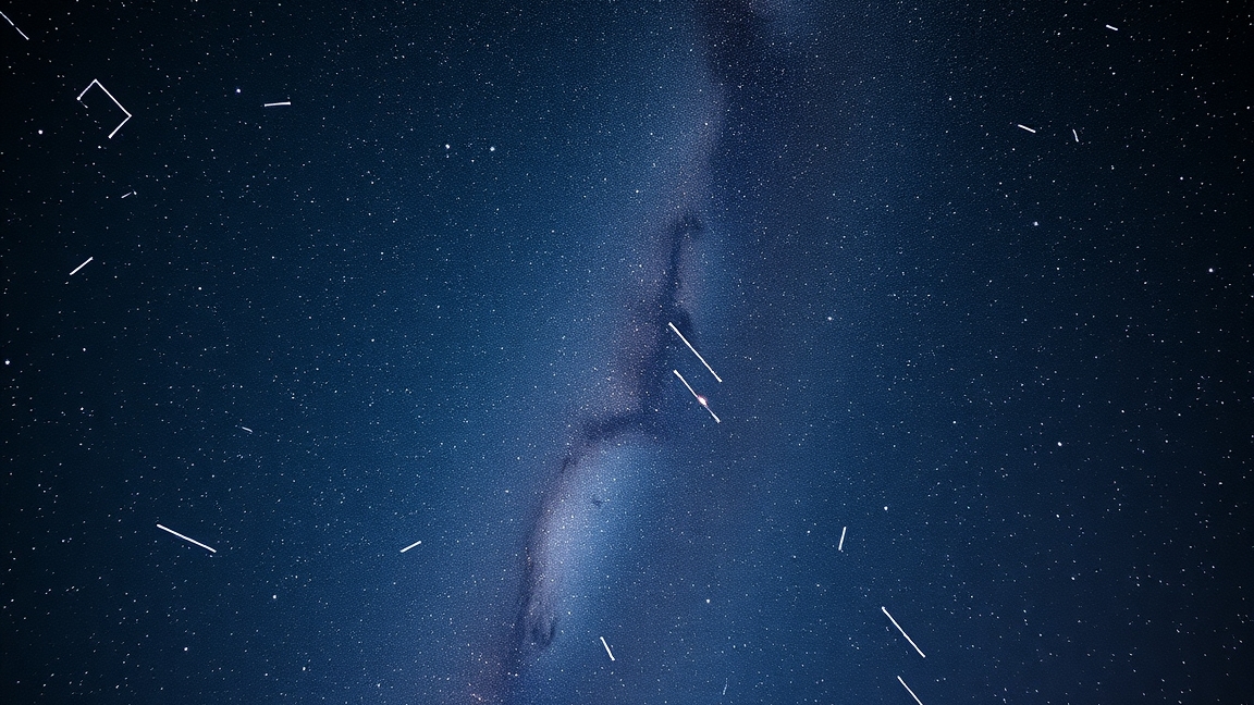 Csillaghullás a Delta Aquariidak alatt az éjszakai égbolton.
