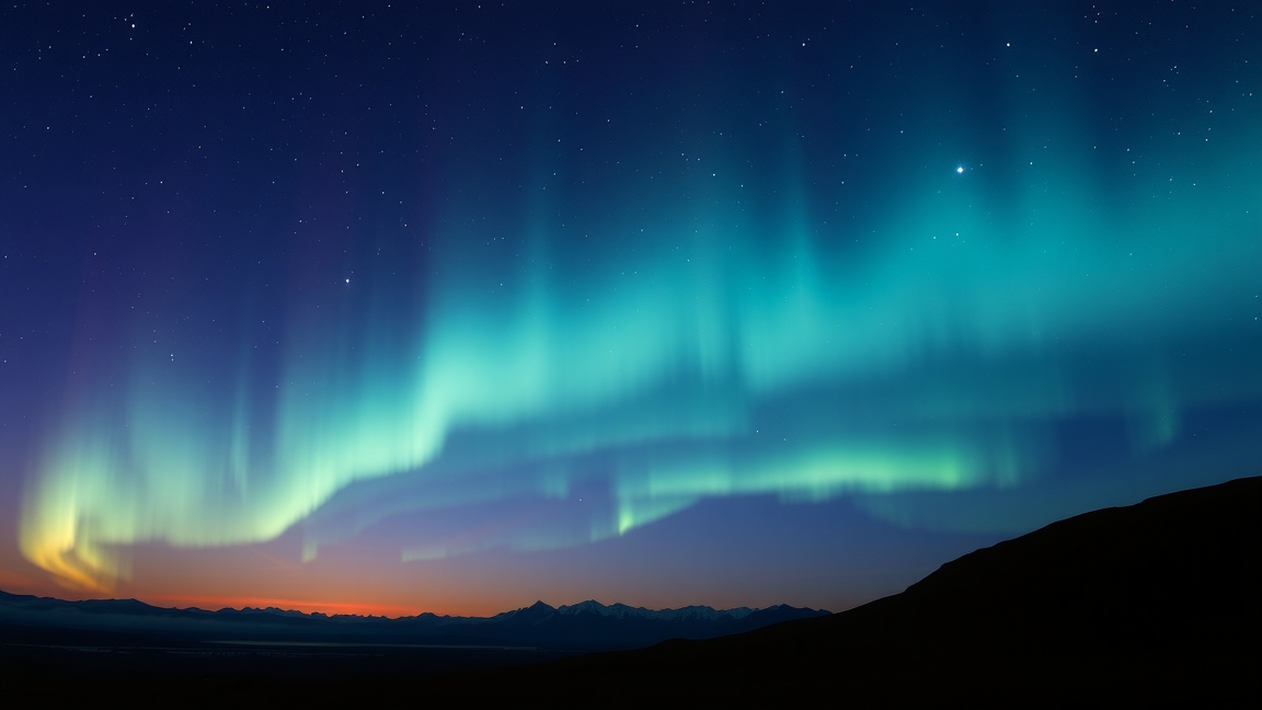 Éjszakai világító felhők a csillagos égbolton, mezoszféra jégkristályaival.