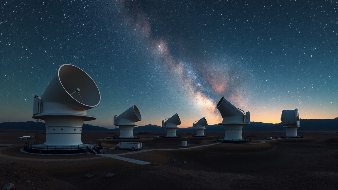 A világ legnagyobb távcsövei az éjszakai égbolt alatt