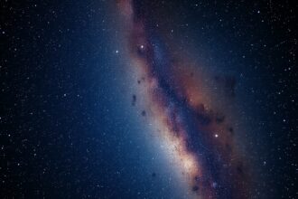 A Tejútrendszer és csillagok lenyűgöző látványa az űrben.