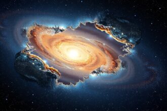 Androméda galaxis és a Tejútrendszer összeolvadása az űrben