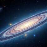 Egy lenyűgöző galaxis a világűrben, csillagokkal körülvéve.