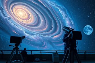 Asztrofizikai megfigyelés a kozmikus gravitációs hullámok tanulmányozására.