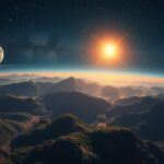 A bolygók lakhatósági zónáját ábrázoló táj kép.