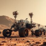 Mars-járók összeállítása a vörös bolygón, beleértve a Perseverance-t és másokat.