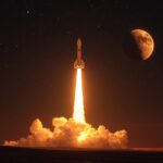 SpaceX Starship rakéta indítása a Mars felé.