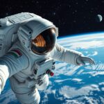 Farkas Bertalan magyar űrhajós űrben, a HUNOR program szimbóluma