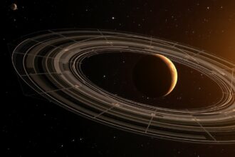 Merkúr és gyűrűi a Naprendszerben, különös pályával.