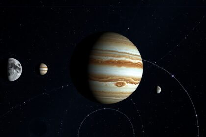 Galilei-holdak és Jupiter a csillagos égen