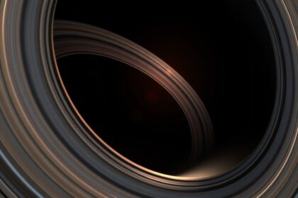 Szaturnusz gyűrűi és a Cassini-rés látványa az űr mélyén.