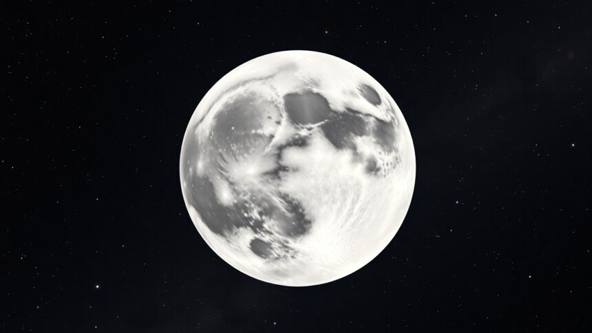 Japetus, a Szaturnusz kétarcú holdja egy gyönyörű éjszakai háttér előtt.