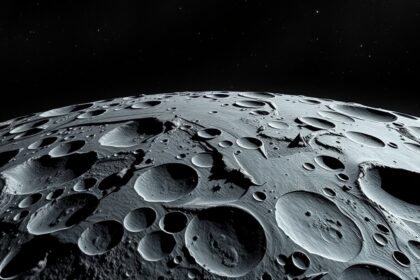 Hiperion hold szivacsos kinézetével és káoszban forgó felszínével.