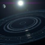 Nereida, a Neptunusz holdja, excentrikus pályájával az űrben.