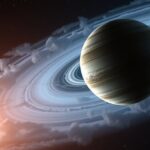 Uránusz és Neptunusz bolygók űrbeli ábrázolása gyűrűkkel