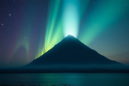 Piramis alakú zodiákus fény napnyugta után