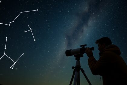 Csillagászat távcsővel és az égbolt megfigyelése.