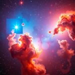 Orion-köd, ragyogó csillagbölcső színes gáz- és porfelhőkkel az Univerzumban.