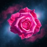 Kozmikus rózsa a Rozetta-köd szívében, galaxis hátterével.