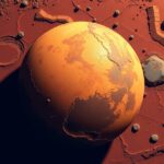 Vörös Mars bolygó látképe vas-oxidokkal borítva