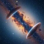 Egy galaxy látványos képe a légkör remegésének korrigálásáról.