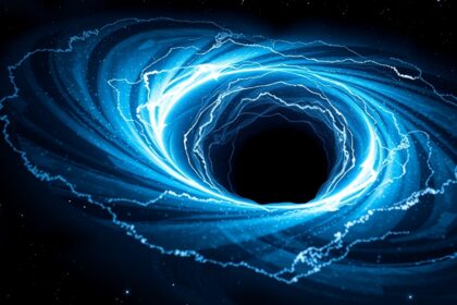 Fekete lyuk ábrázolása röntgencsillagászat stílusban.