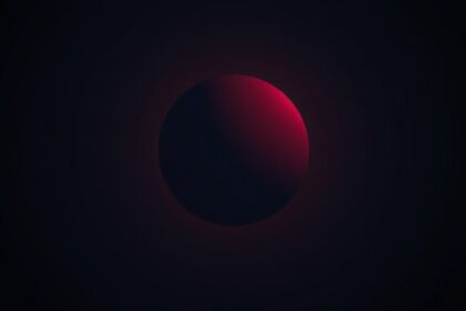 Vörös Hold fogyatkozáskor, éjszakai háttérrel.