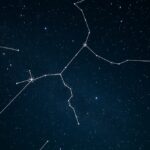 Sárkány csillagkép a Kis Medve körül az éjszakai égbolton.