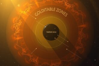 Ábra a Goldilocks-zónákról és lakhatósági zónákról az űrkutatásban.