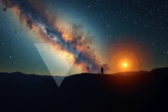 Csillagos égbolt, rejtélyes rádiójel és egyedül álló figura a távolban