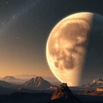 Digitális ábrázolás egy óriásbolygó holdjáról más naprendszerben