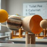 Naprendszer modell WC-papírból, gyerekeknek és felnőtteknek.