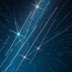 Hullócsillagok éjszakai égbolt felett, csillagászat témája.