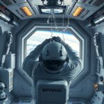 Űrhajós hajmosás az űrállomáson súlytalanságban.