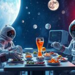 Űrhajósok űrkaját kóstolnak egy űrállomáson