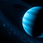 A kék Neptunusz bolygó űrbéli ábrázolása
