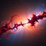 A Hubble űrtávcső által készített képen piros füstfelhők láthatók az űrben.