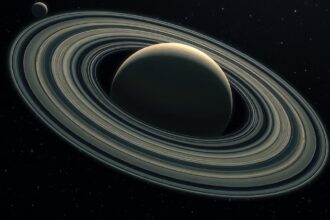 A Szaturnusz gyűrűi és pásztorholdjai a világűrben.